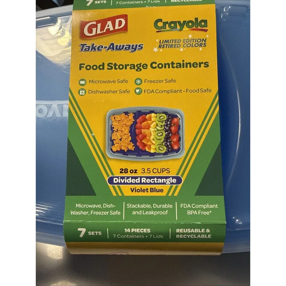 Limited Edition Crayola Retired Colors Glad Take-Away Food Storage Containers